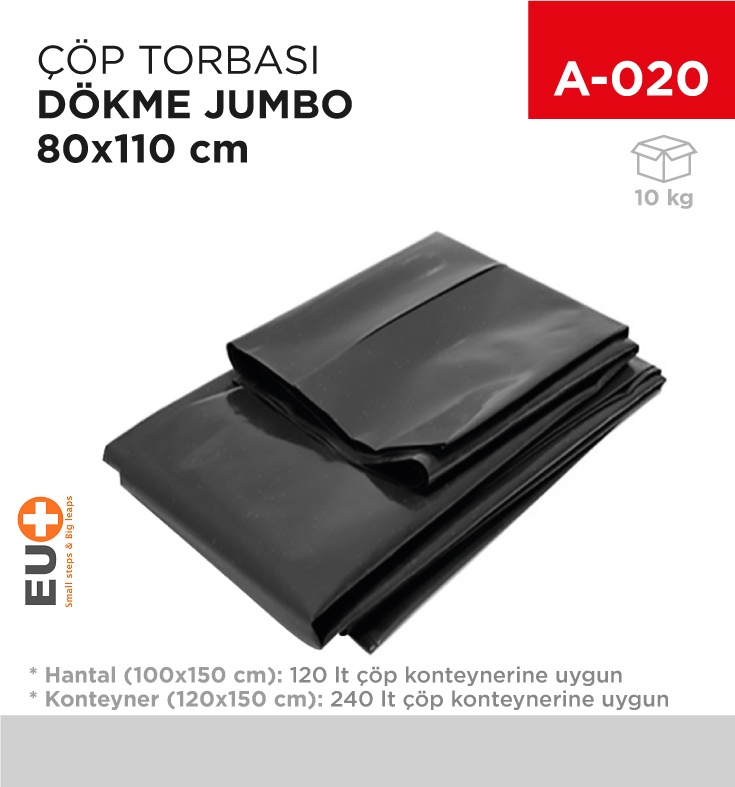 Çöp Torbası Jumbo Dökme 80*110 Cm - Koli:10 Adet