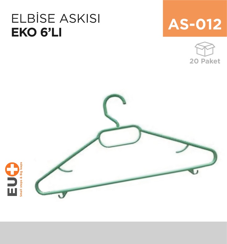 Elbise Askısı Eko 6Lı - Koli:120 Adet