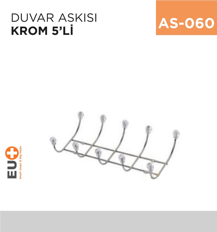 Duvar Askısı Krom 5'Li (Ka05) - Koli:6 Adet