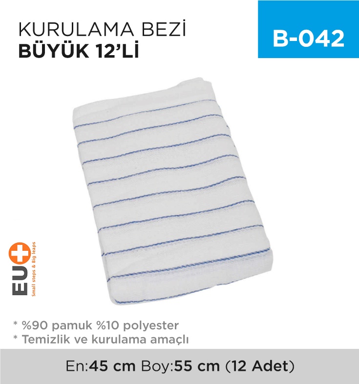Kurulama Bezi Büyük 12'Li - Koli:1 Adet