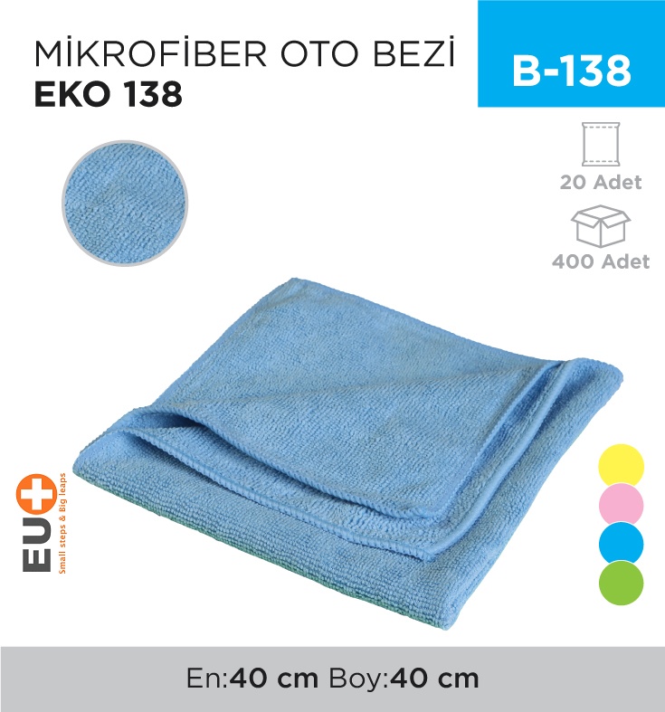 Mikrofiber Temizlik Bezi Eko 40*40 Cm - Koli:20 Adet