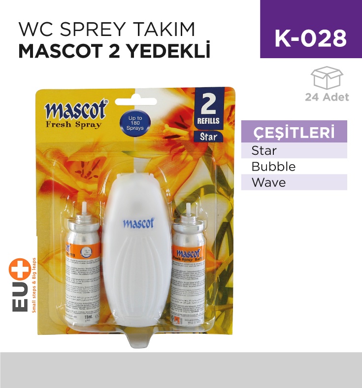 Wc Sprey Takım Mascot 2 Yedekli (Msc2225) - Koli:24 Adet