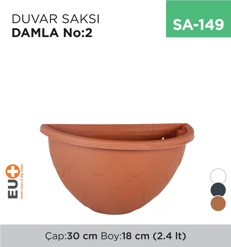 Duvar Saksı Damla No:2 (2.4 Lt)