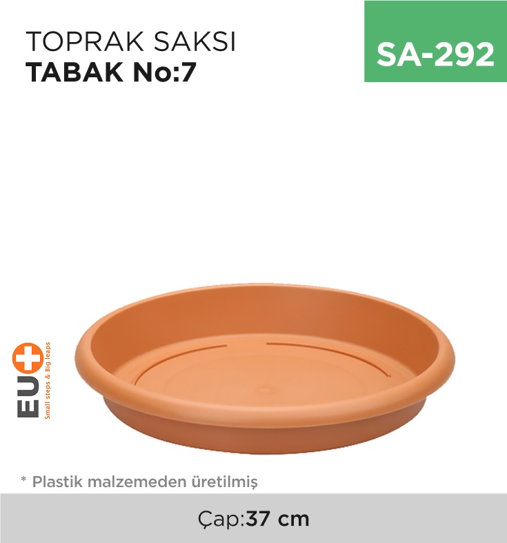 Toprak Saksı Tabak No:7 (Çap:37 Cm) - Koli:1 Adet