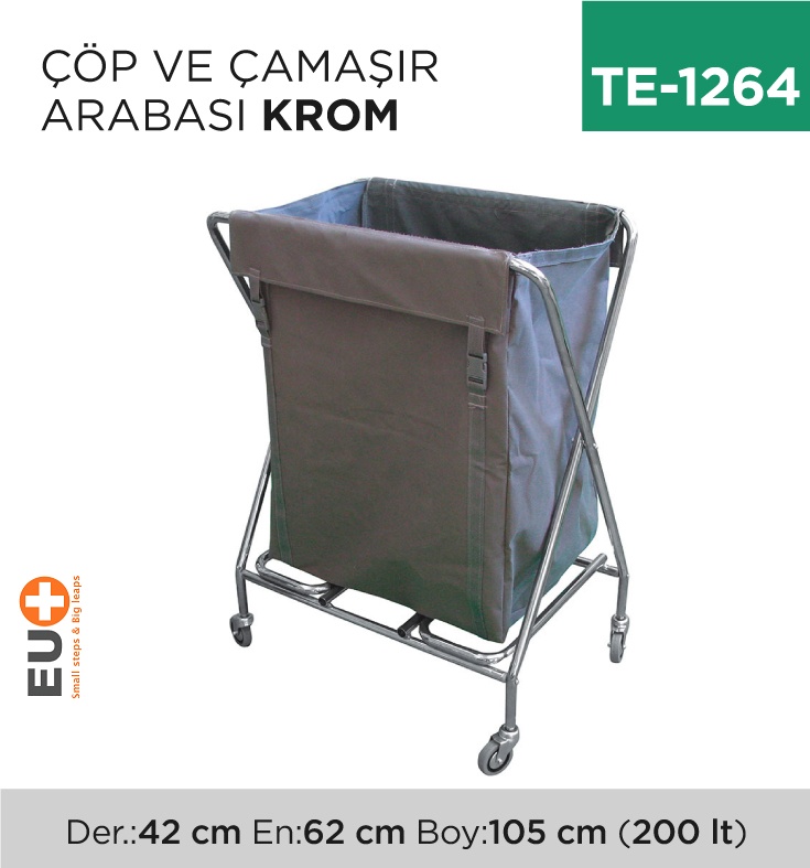 Çöp Ve Çamaşır Arabası Krom