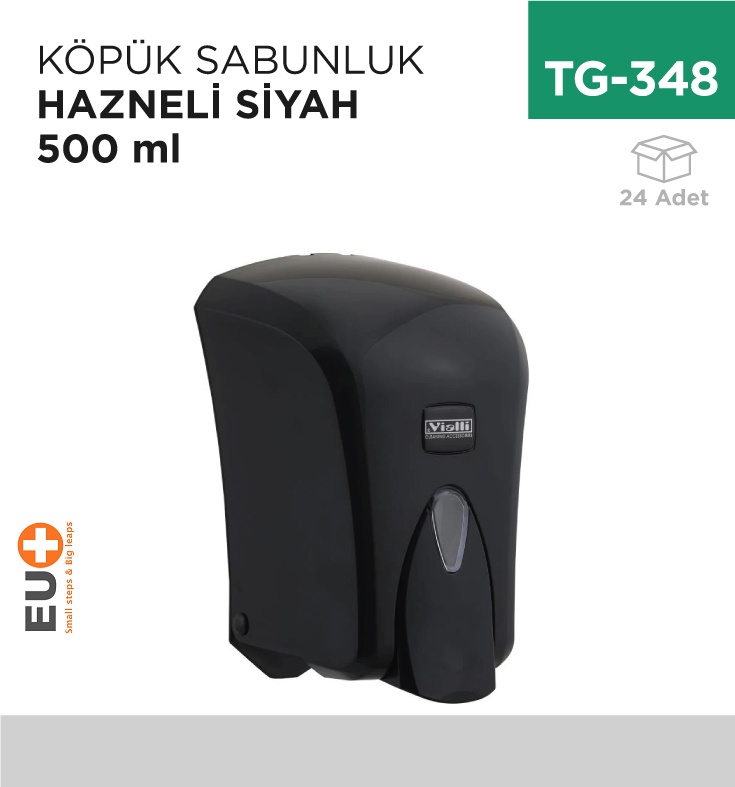 Köpük Sabunluk Hazneli Siyah 500 Ml (F5B) - Koli:24 Adet