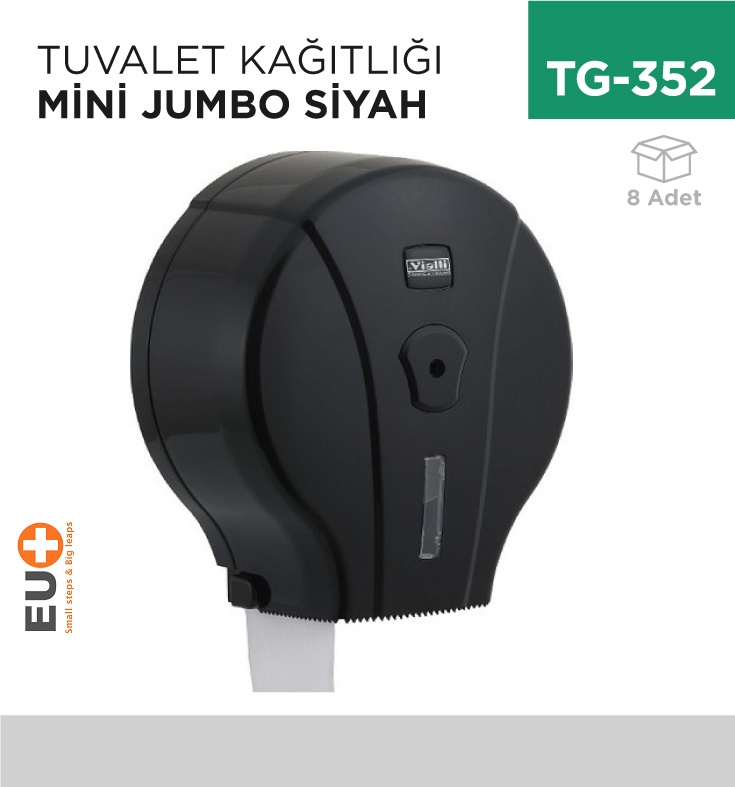 Tuvalet Kağıtlığı Mini Jumbo Siyah (Mj1B) - Koli:8 Adet