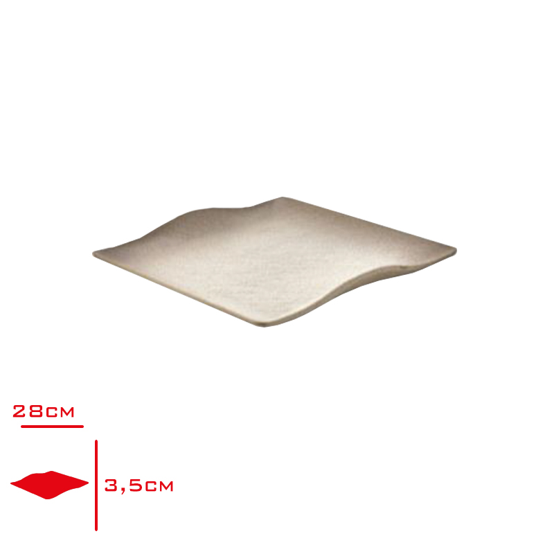 Atlas Açık Büfe Sunum 28*28 Cm Krem Mat C-790