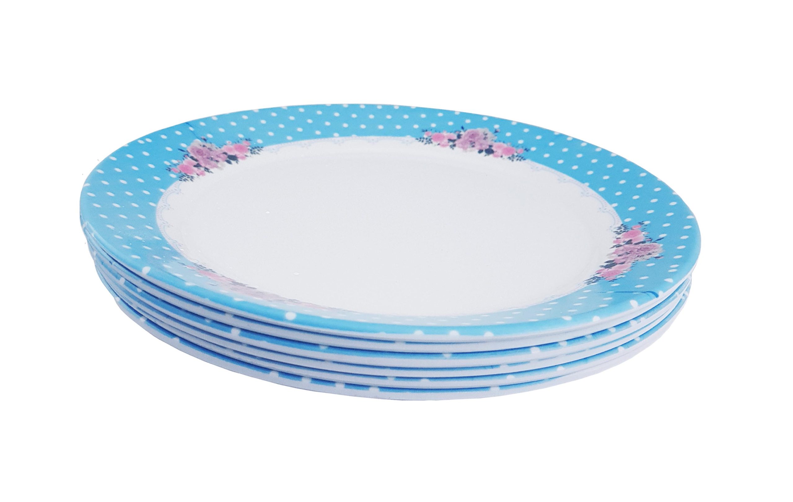 Özgül MELAMİN Servis Tabak 23 Cm Mavi Desen 6 Lı 024M
