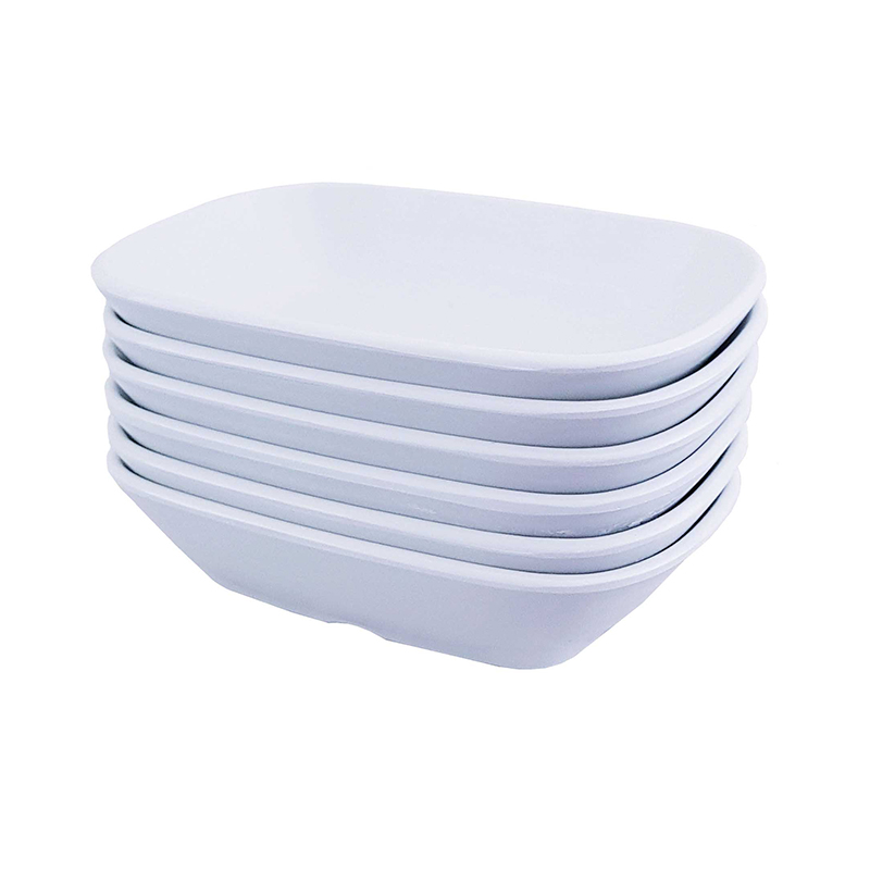 Özgül MELAMİN Porelin Ent Köşeli Kayık Tabak 14*10 Cm 504